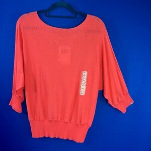 NWT🤩 |•JEANNE PIERRE•| Soft Coral 3/4 Sleeve Sweater Size Large